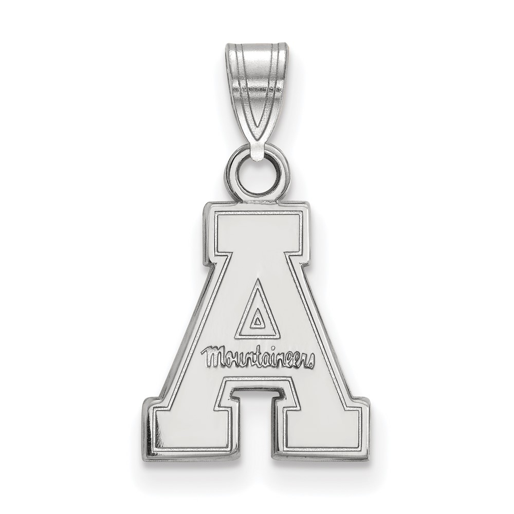 Sterling Silver Rhodium-plated LogoArt Appalachian State University Small Pendant