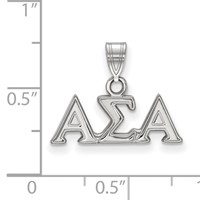 Sterling Silver Rhodium-plated LogoArt Alpha Sigma Alpha Sorority Greek Letters Small Pendant view 2