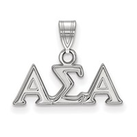 Sterling Silver Rhodium-plated LogoArt Alpha Sigma Alpha Sorority Greek Letters Small Pendant view 1