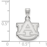 Sterling Silver Rhodium-plated LogoArt Auburn University A-u Small Pendant view 2