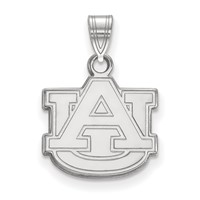 Sterling Silver Rhodium-plated LogoArt Auburn University A-u Small Pendant view 1