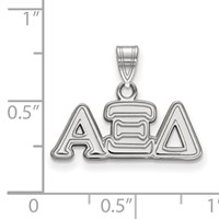 Sterling Silver Rhodium-plated LogoArt Alpha Xi Delta Sorority Greek Letters Small Pendant view 2