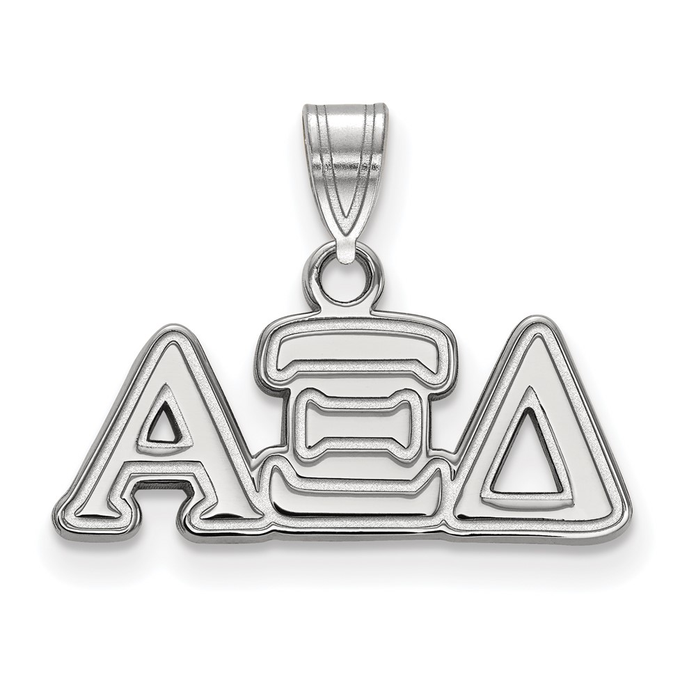 Sterling Silver Rhodium-plated LogoArt Alpha Xi Delta Sorority Greek Letters Small Pendant
