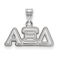 Sterling Silver Rhodium-plated LogoArt Alpha Xi Delta Sorority Greek Letters Small Pendant view 1