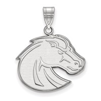 Sterling Silver Rhodium-plated LogoArt Boise State University Bronco Large Pendant view 1