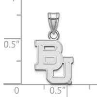 Sterling Silver Rhodium-plated LogoArt Baylor University Bears Small Pendant view 3