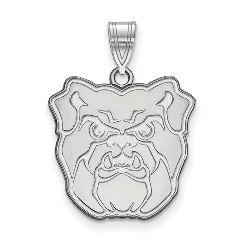 Sterling Silver Rhodium-plated LogoArt Butler University Bulldog Large Pendant