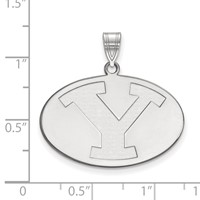Sterling Silver Rhodium-plated LogoArt Brigham Young University Letter Y Large Pendant view 2