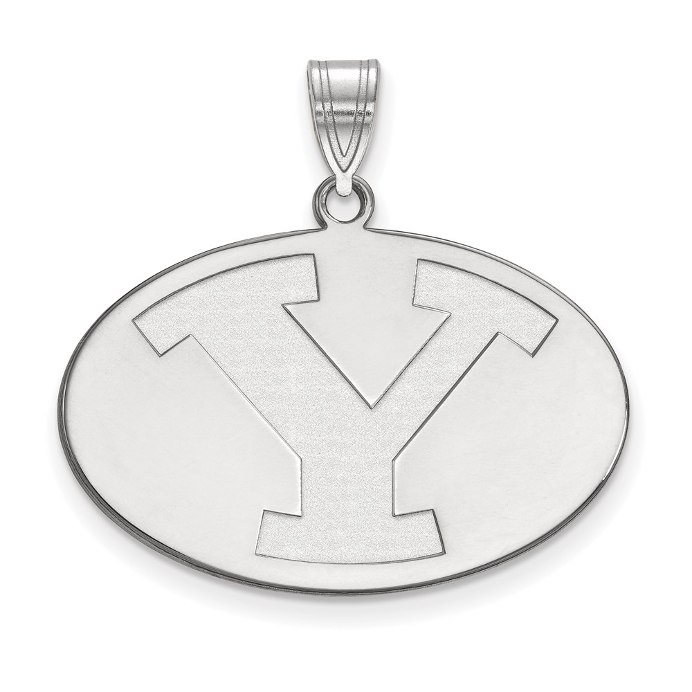 Sterling Silver Rhodium-plated LogoArt Brigham Young University Letter Y Large Pendant