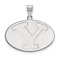 Sterling Silver Rhodium-plated LogoArt Brigham Young University Letter Y Large Pendant view 1