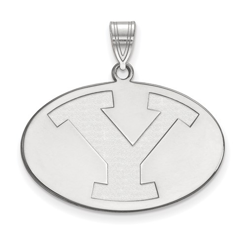 Sterling Silver Rhodium-plated LogoArt Brigham Young University Letter Y Large Pendant