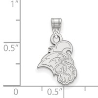 Sterling Silver Rhodium-plated LogoArt Coastal Carolina University Chanticleer Small Pendant view 2