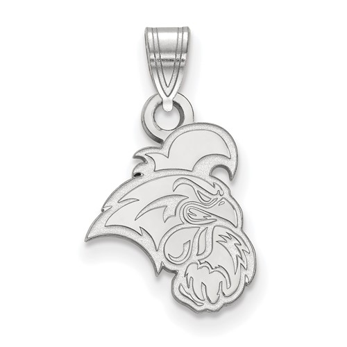 Sterling Silver Rhodium-plated LogoArt Coastal Carolina University Chanticleer Small Pendant