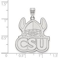 Sterling Silver Rhodium-plated LogoArt Cleveland State University Extra Large Pendant view 2