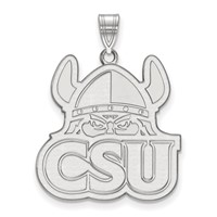 Sterling Silver Rhodium-plated LogoArt Cleveland State University Extra Large Pendant view 1