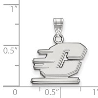 Sterling Silver Rhodium-plated LogoArt Central Michigan University Letter C Small Pendant view 2