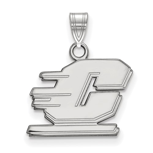 Sterling Silver Rhodium-plated LogoArt Central Michigan University Letter C Small Pendant