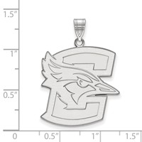 Sterling Silver Rhodium-plated LogoArt Creighton University Bluejay Extra Large Pendant view 2