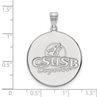 Sterling Silver Rhodium-plated LogoArt California State University San Bernardino Coyotes Extra Large Disc Pendant view 2