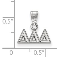 Sterling Silver Rhodium-plated LogoArt Delta Delta Delta Sorority Greek Letters Small Pendant view 2
