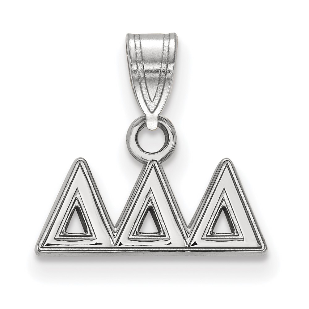 Sterling Silver Rhodium-plated LogoArt Delta Delta Delta Sorority Greek Letters Small Pendant