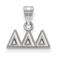 Sterling Silver Rhodium-plated LogoArt Delta Delta Delta Sorority Greek Letters Small Pendant view 1
