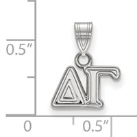Sterling Silver Rhodium-plated LogoArt Delta Gamma Sorority Greek Letters Small Pendant view 2