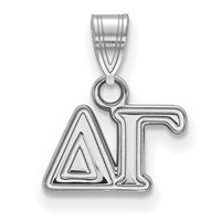 Sterling Silver Rhodium-plated LogoArt Delta Gamma Sorority Greek Letters Small Pendant view 1