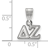 Sterling Silver Rhodium-plated LogoArt Delta Zeta Sorority Greek Letters Small Pendant view 2