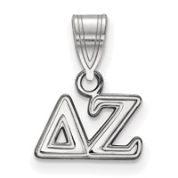 Sterling Silver Rhodium-plated LogoArt Delta Zeta Sorority Greek Letters Small Pendant view 1