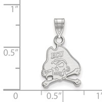 Sterling Silver Rhodium-plated LogoArt East Carolina University Pirate Small Pendant view 2
