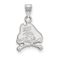 Sterling Silver Rhodium-plated LogoArt East Carolina University Pirate Small Pendant view 1