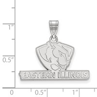 Sterling Silver Rhodium-plated LogoArt Eastern Illinois University Medium Pendant view 2