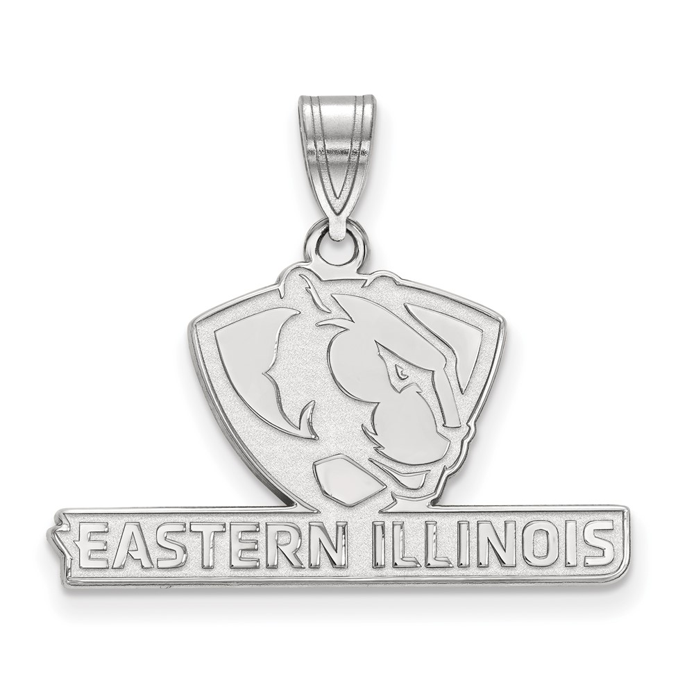 Sterling Silver Rhodium-plated LogoArt Eastern Illinois University Medium Pendant