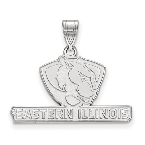 Sterling Silver Rhodium-plated LogoArt Eastern Illinois University Medium Pendant