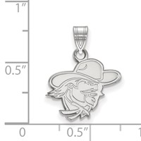 Sterling Silver Rhodium-plated LogoArt Eastern Kentucky University E-k-u Small Pendant view 2