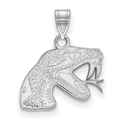 Sterling Silver Rhodium-plated LogoArt Florida a and M University Rattler Small Pendant