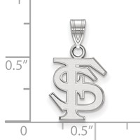 Sterling Silver Rhodium-plated LogoArt Florida State University F-s Small Pendant view 2