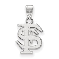 Sterling Silver Rhodium-plated LogoArt Florida State University F-s Small Pendant view 1