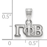 Sterling Silver Rhodium-plated LogoArt Gamma Phi Beta Sorority Greek Letters Small Pendant view 2
