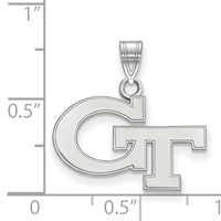 Sterling Silver Rhodium-plated LogoArt Georgia Institute of Technology G-t Small Pendant view 2