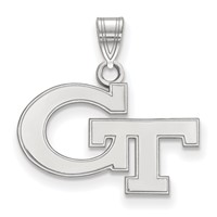 Sterling Silver Rhodium-plated LogoArt Georgia Institute of Technology G-t Small Pendant view 1