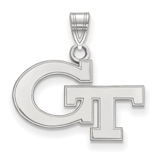 Sterling Silver Rhodium-plated LogoArt Georgia Institute of Technology G-t Small Pendant