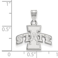Sterling Silver Rhodium-plated LogoArt Iowa State University Small Pendant view 2