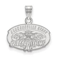 Sterling Silver Rhodium-plated LogoArt Jacksonville State University Small Pendant view 1