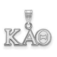 Sterling Silver Rhodium-plated LogoArt Kappa Alpha Theta Sorority Greek Letters Small Pendant view 1