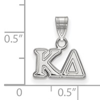 Sterling Silver Rhodium-plated LogoArt Kappa Delta Sorority Greek Letters Small Pendant view 2