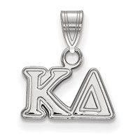 Sterling Silver Rhodium-plated LogoArt Kappa Delta Sorority Greek Letters Small Pendant view 1