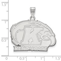 Sterling Silver Rhodium-plated LogoArt Kent State University Large Pendant view 2