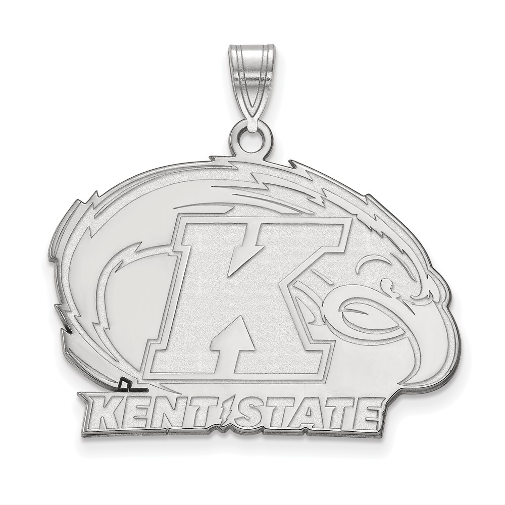 Sterling Silver Rhodium-plated LogoArt Kent State University Large Pendant
